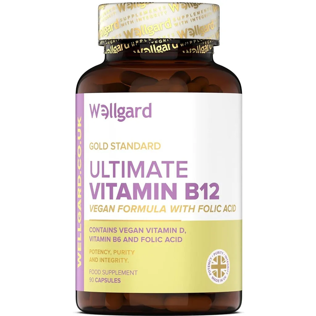 كبسولات فيتامين ب 12 النباتية 90 كبسولة - Wellgard Vegan Vitamin B12 Capsules 90’s