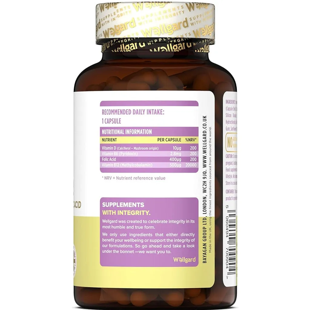 كبسولات فيتامين ب 12 النباتية 90 كبسولة - Wellgard Vegan Vitamin B12 Capsules 90’s