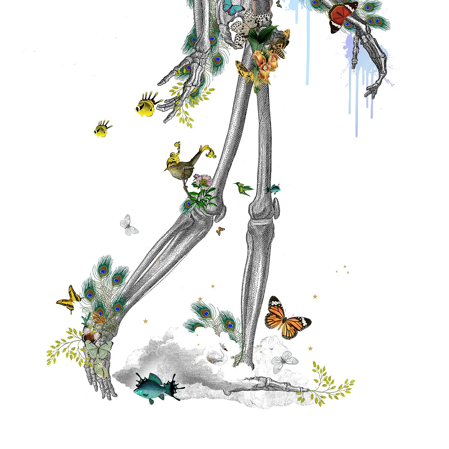 Ad moldu skaltu verda - Drifting Skeleton white - Art Print