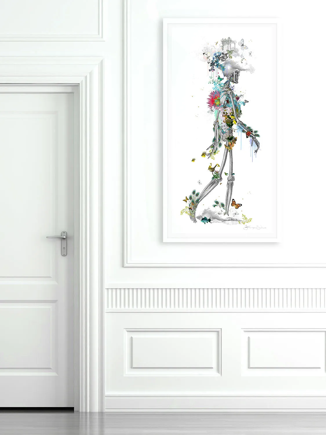 Ad moldu skaltu verda - Drifting Skeleton white - Art Print