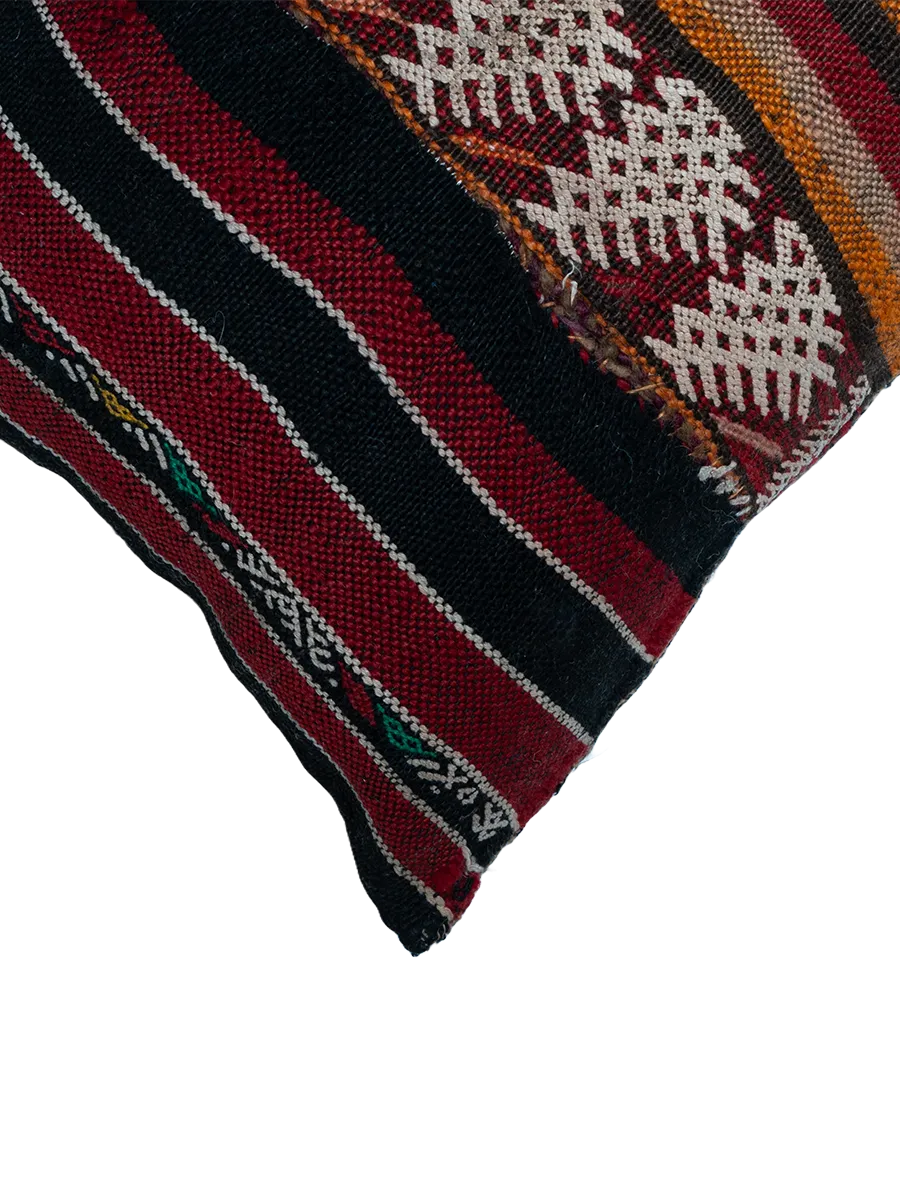 Ain Leuh Vintage Pillow - Maroon Dual Symbol