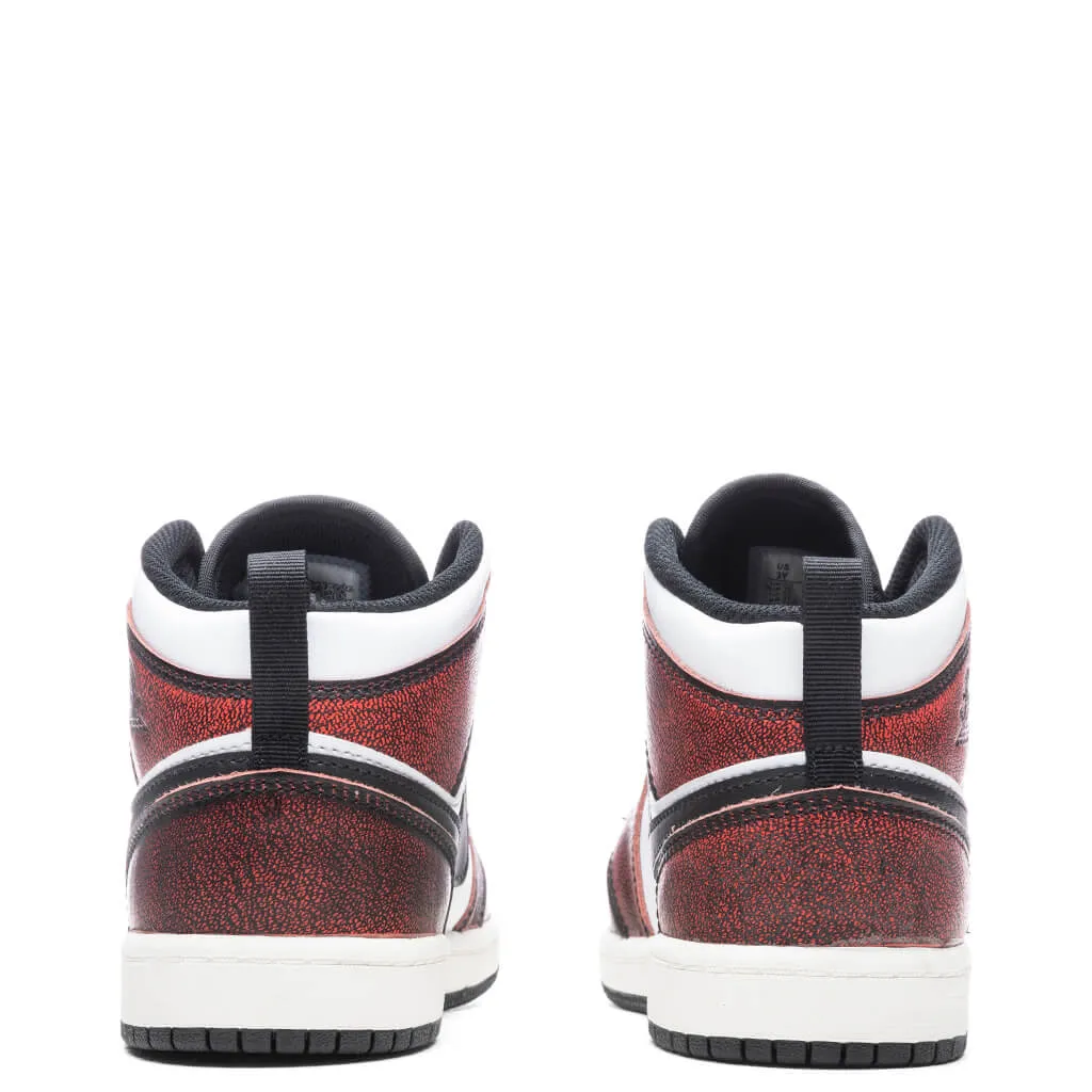 Air Jordan 1 Mid SE (PS) - Black/Infrared 23/Sail