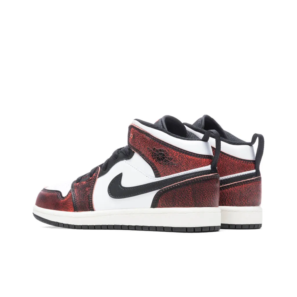Air Jordan 1 Mid SE (PS) - Black/Infrared 23/Sail