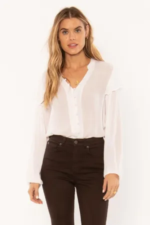 Amuse Society Womens Lana Long Sleeve Woven Blouse