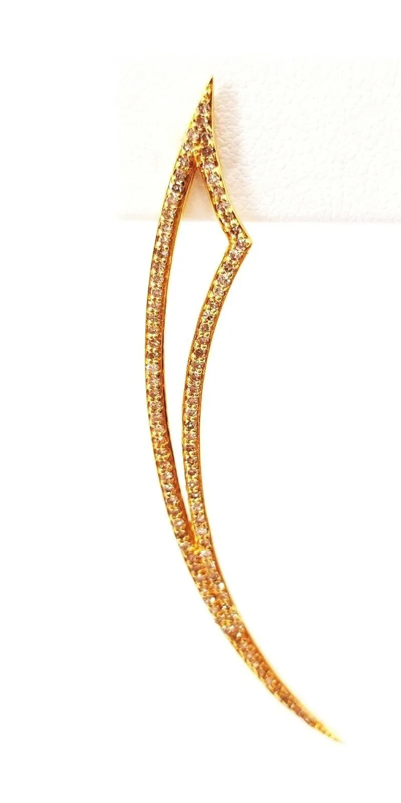 Beautiful Long Drop Earrings Ladies 2.00 Diamonds 18k Yellow Gold Stylish