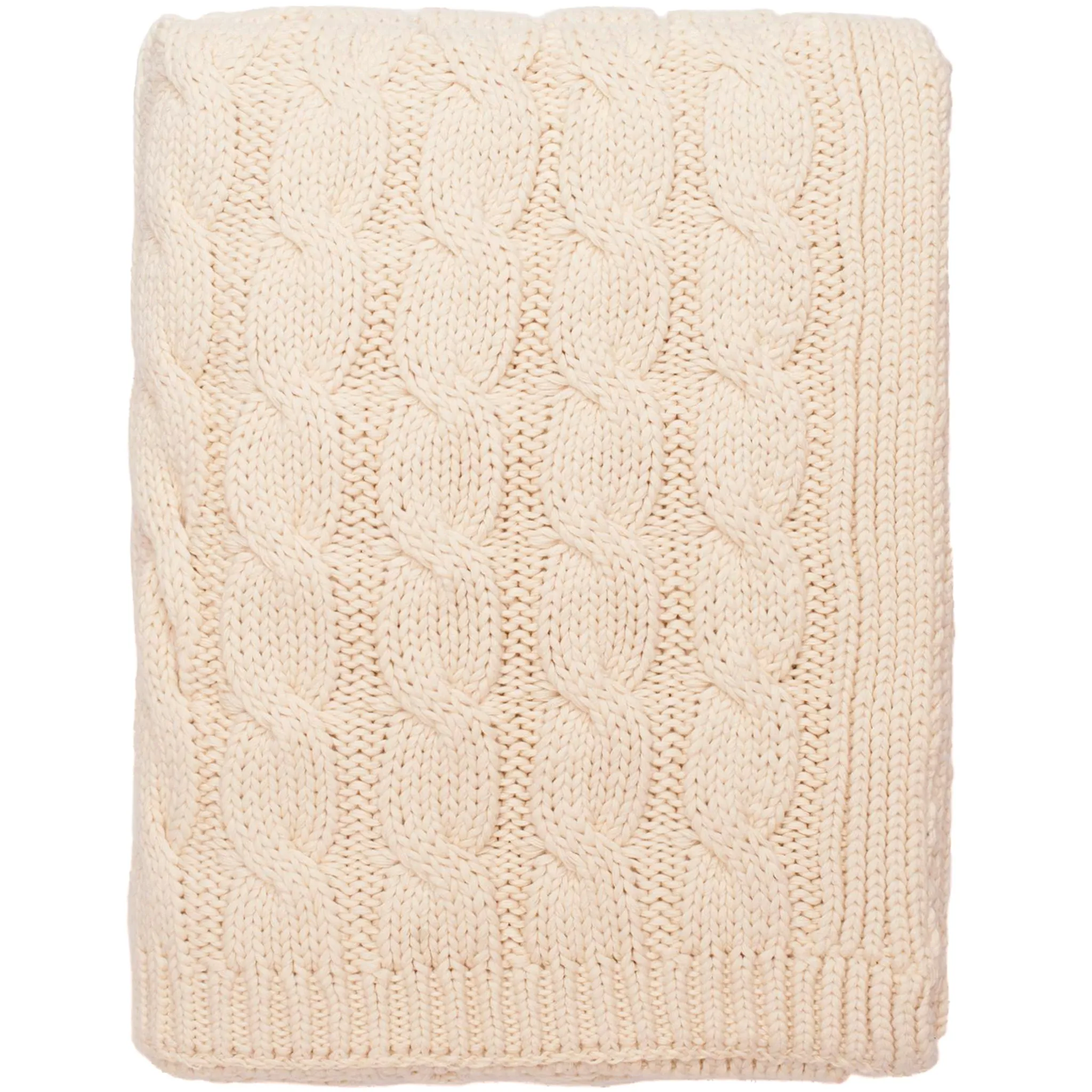 Big Cable Knitted Throw