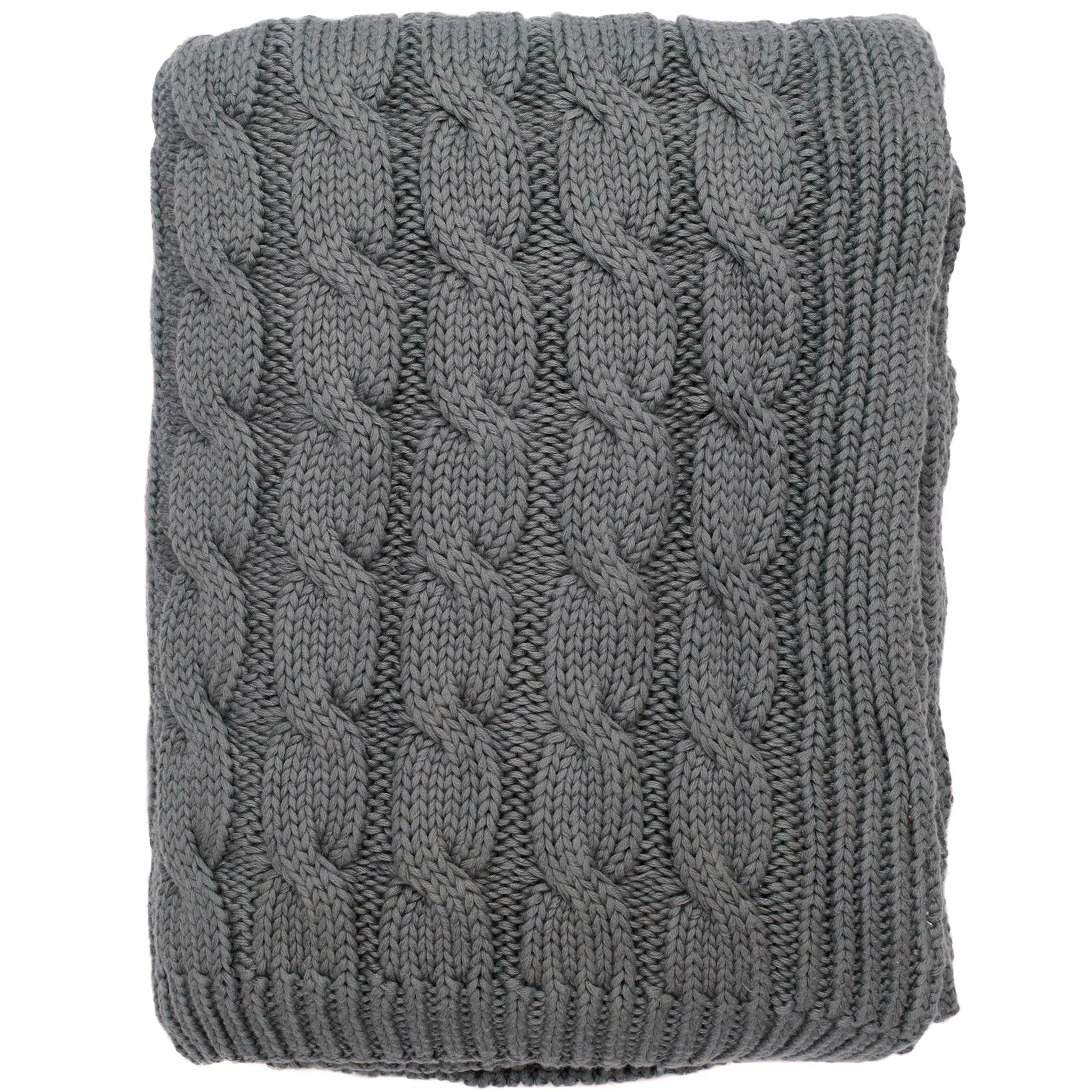 Big Cable Knitted Throw