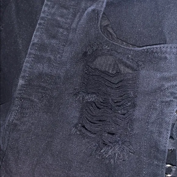 Black carmar shorts ripped