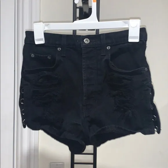 Black carmar shorts ripped