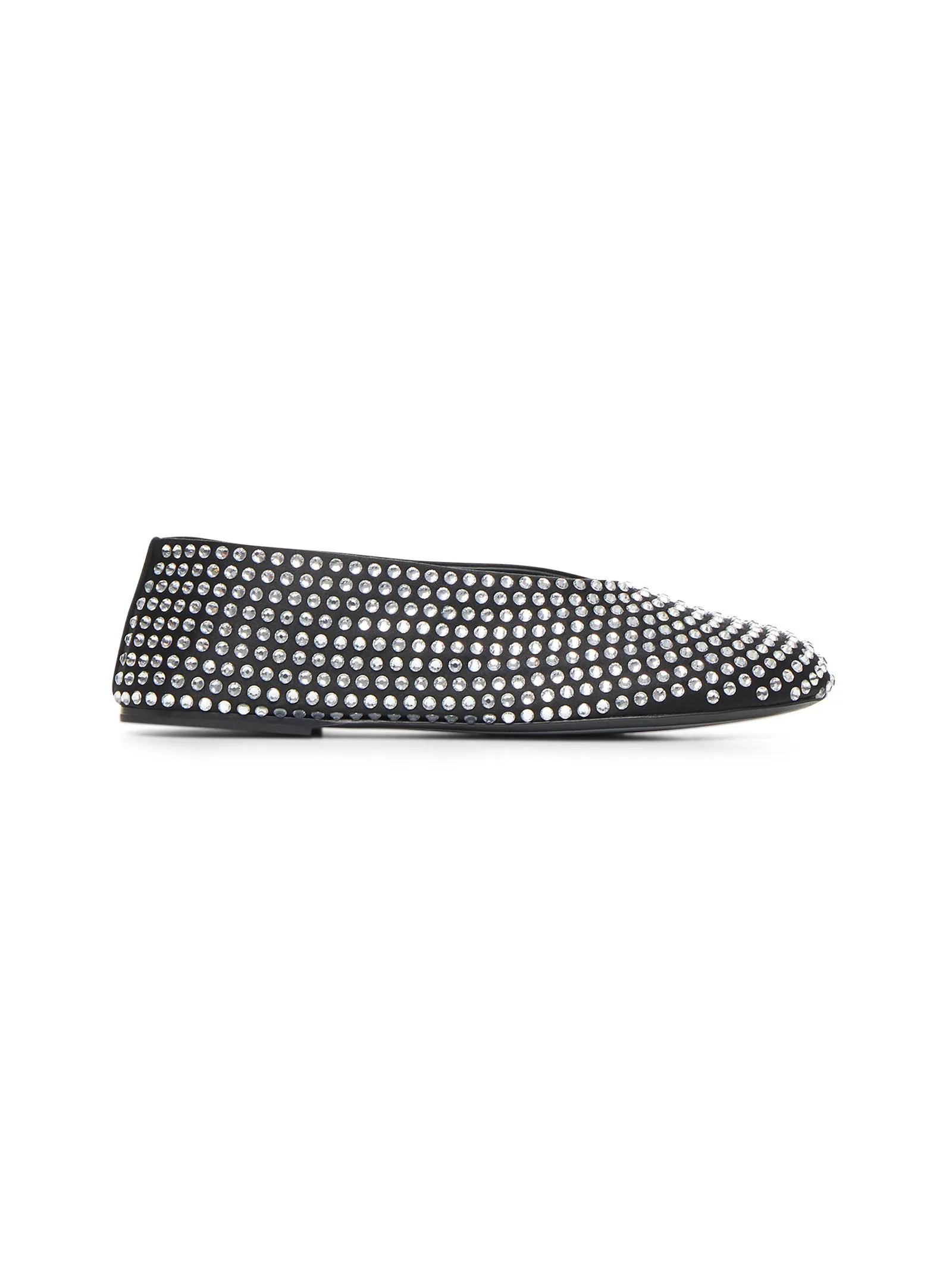 Black crystal-embellished Marcy ballet flats