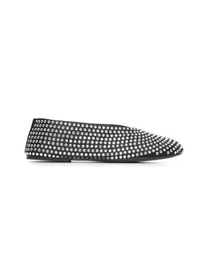 Black crystal-embellished Marcy ballet flats