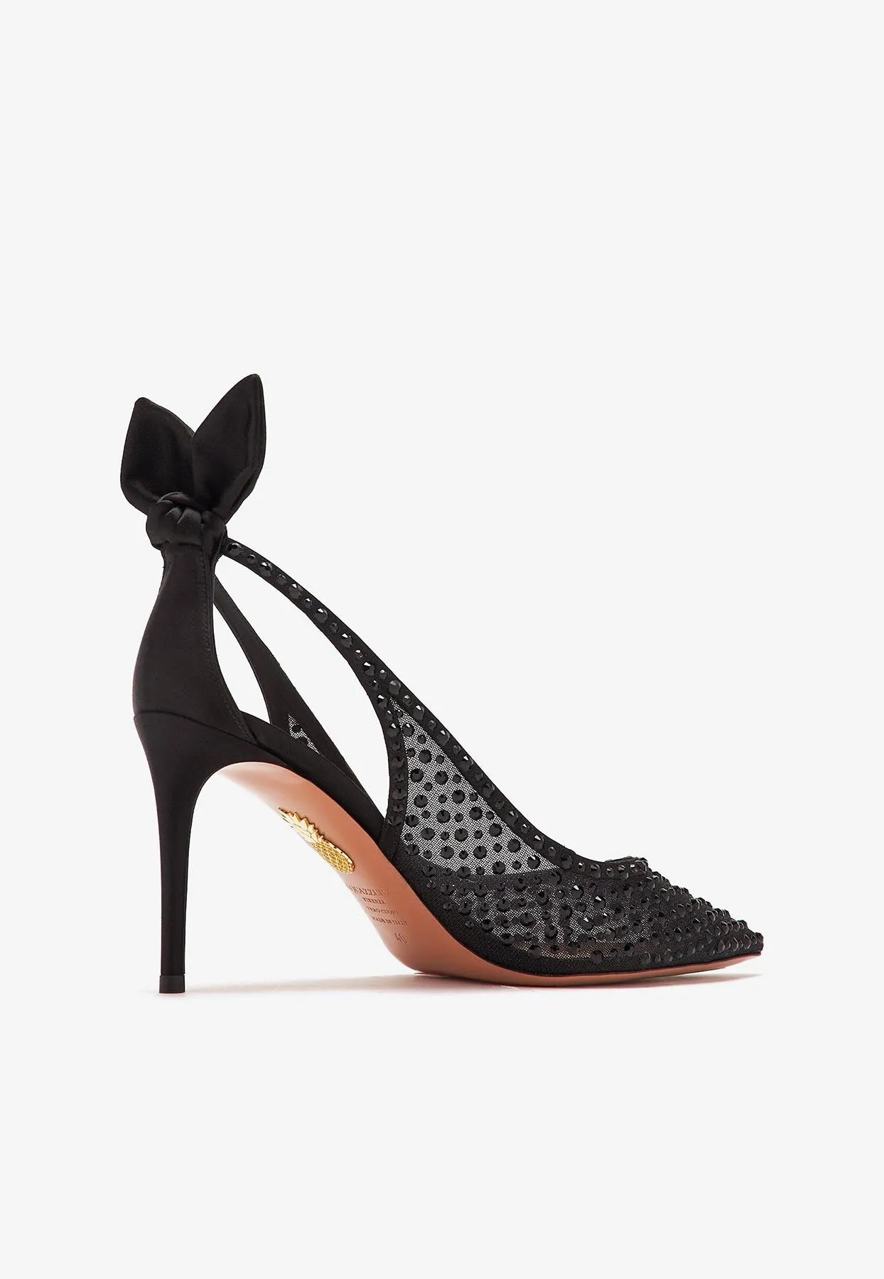 Bow Tie 105 Crystal Tulle Pointed-Toe Flats