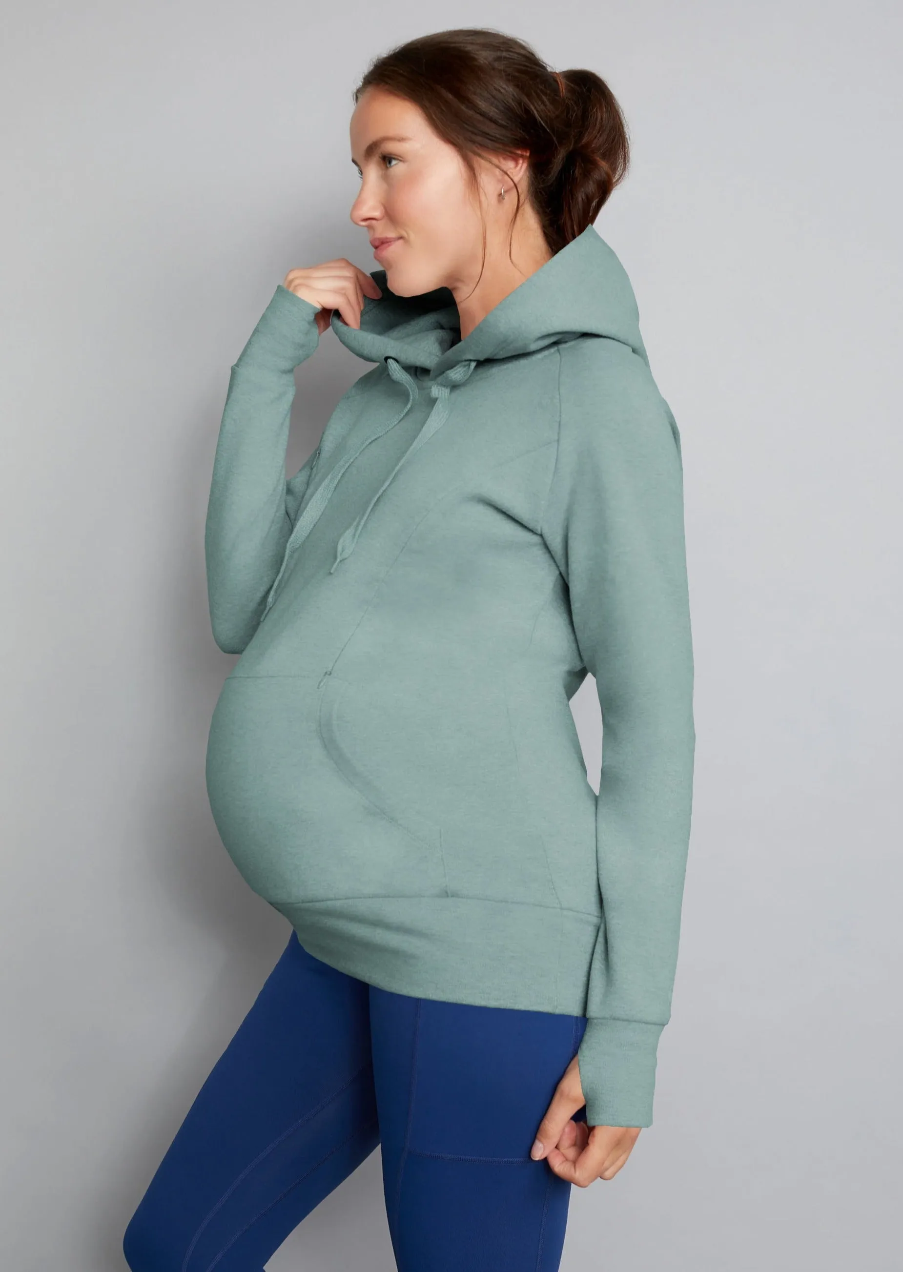 Breastfeeding & Maternity Hoodie - Sage