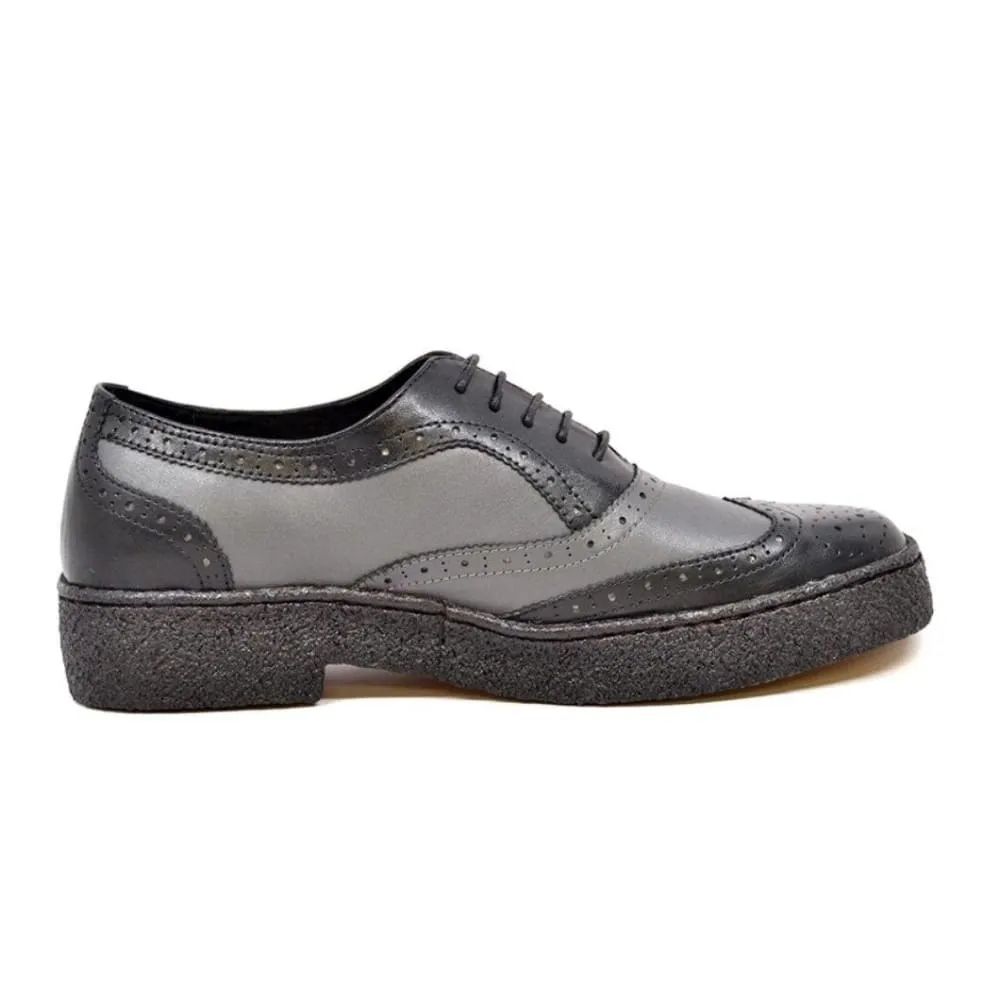 British Walkers Playboy Original Wingtips Men's Gray and Black Leather Custom Made Low Cut Oxfords Ankle Boots
