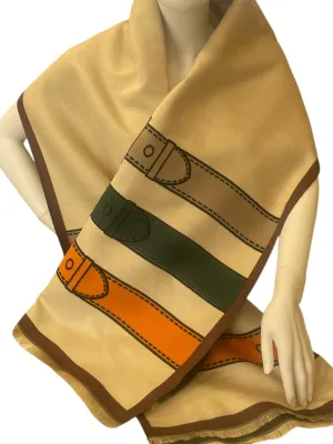 Brown Wool Pattern Scarf