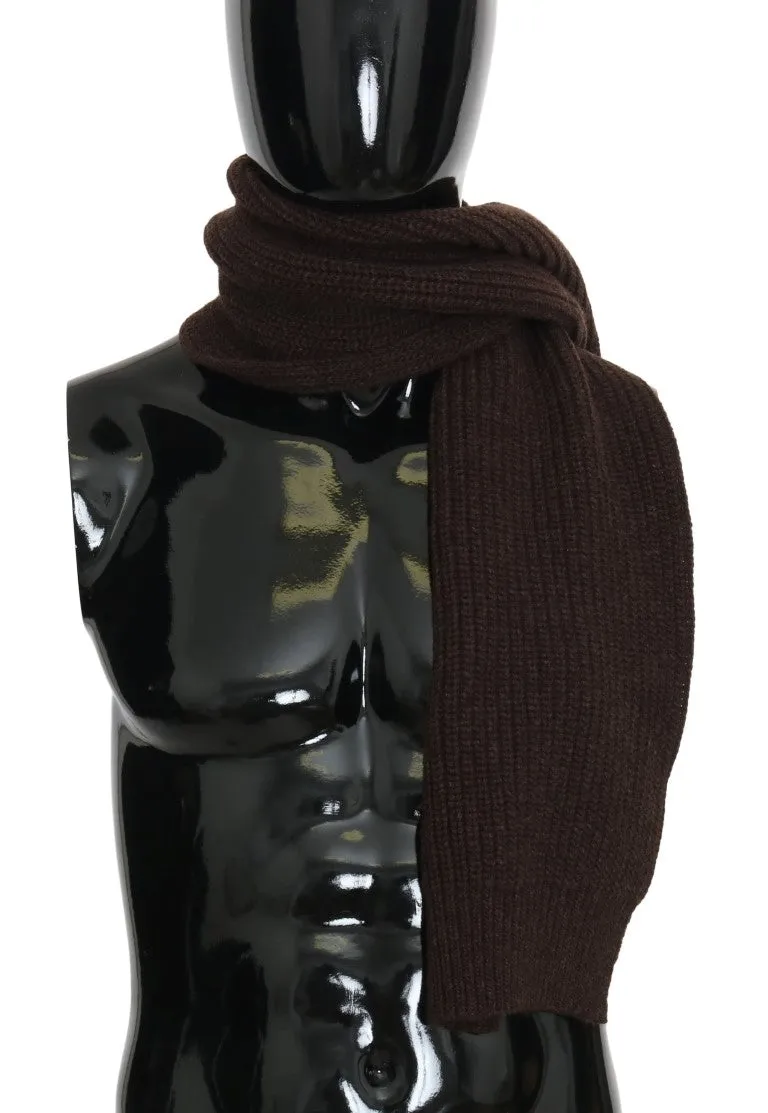 Brown Wool Woven Scarf