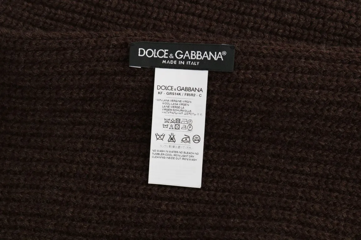 Brown Wool Woven Scarf