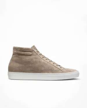 Camel Suede Mid-Top Sneakers