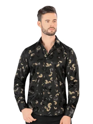 Camisa Casual Manga Larga Estampada para Hombre 'Montero' - ID: 0806