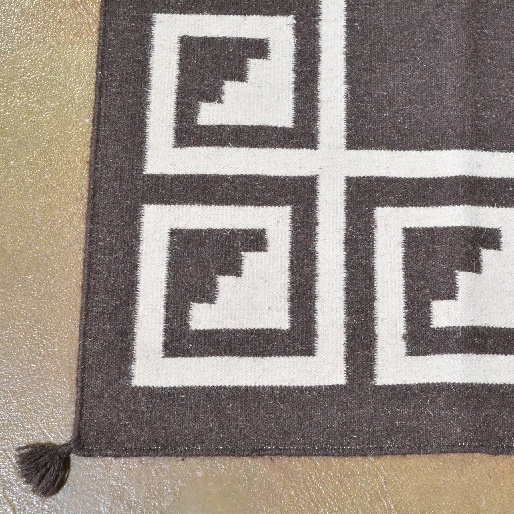 Charcoal Modern Flatweave Handmade Wool Area Rug (Size 6.1 X 9.1) Brrsf-1527