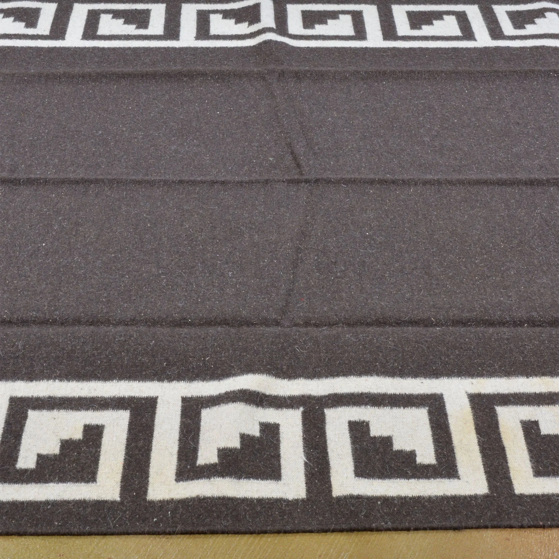 Charcoal Modern Flatweave Handmade Wool Area Rug (Size 6.1 X 9.1) Brrsf-1527