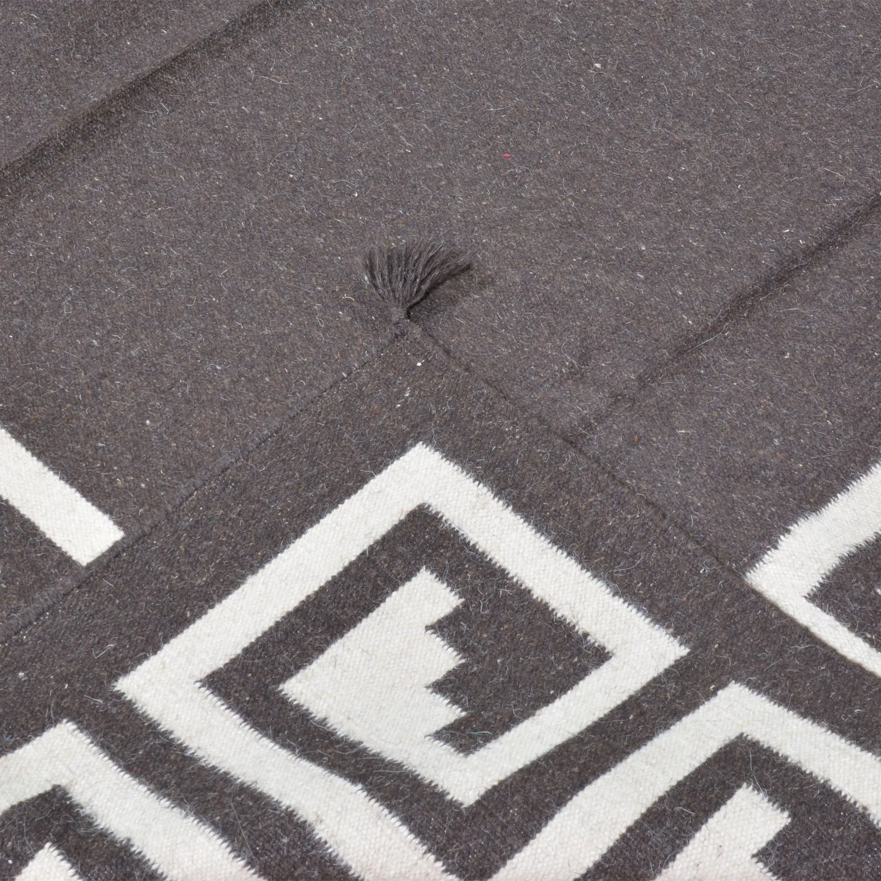 Charcoal Modern Flatweave Handmade Wool Area Rug (Size 6.1 X 9.1) Brrsf-1527