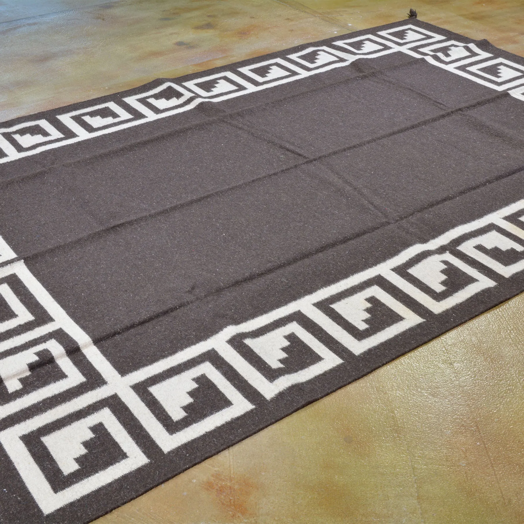 Charcoal Modern Flatweave Handmade Wool Area Rug (Size 6.1 X 9.1) Brrsf-1527