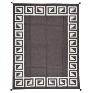 Charcoal Modern Flatweave Handmade Wool Area Rug (Size 6.1 X 9.1) Brrsf-1527