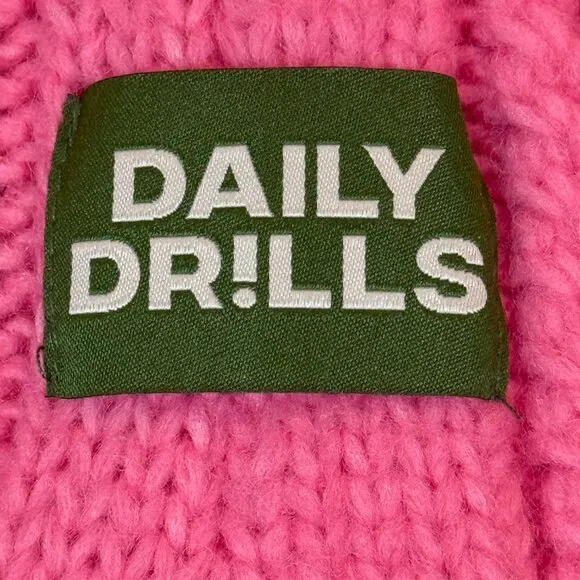 Daily Drills Sweater Pink Shorts Cheeks Cable Knit XS Small