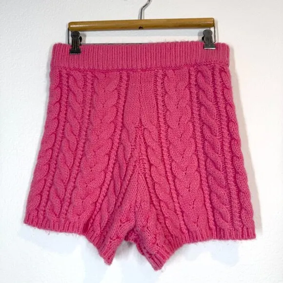 Daily Drills Sweater Pink Shorts Cheeks Cable Knit XS Small