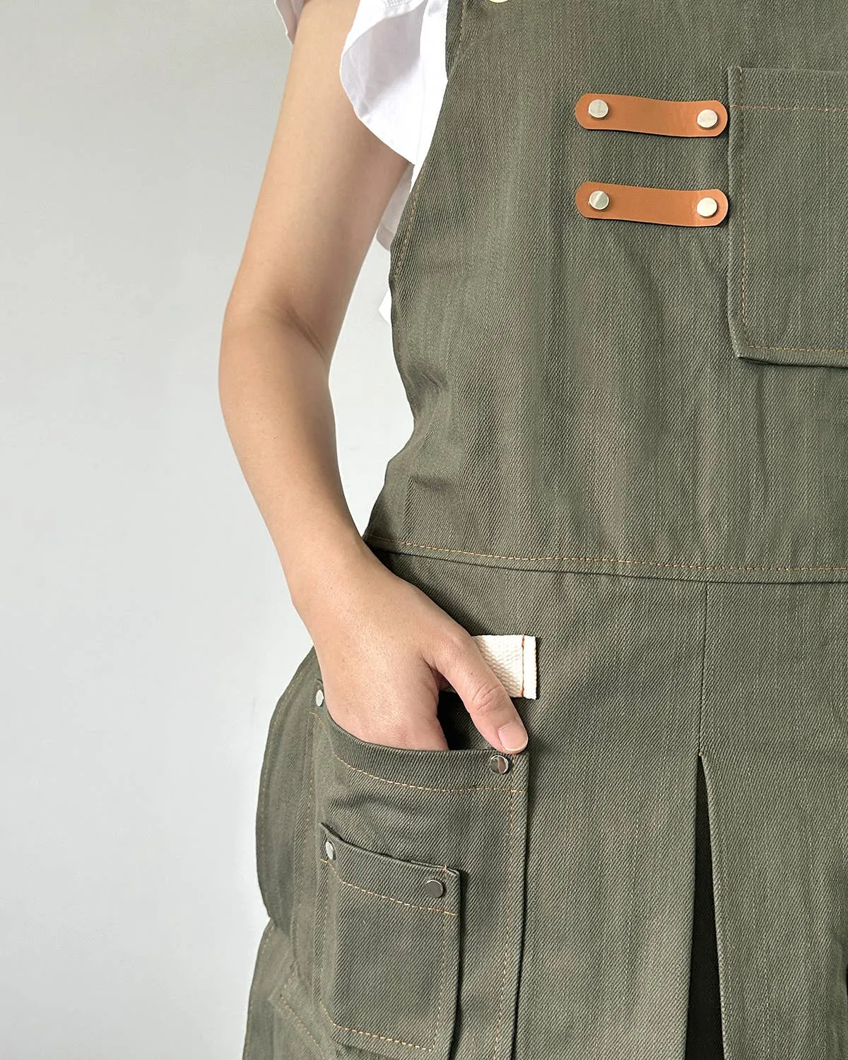 Denim Apron with Double Pockets