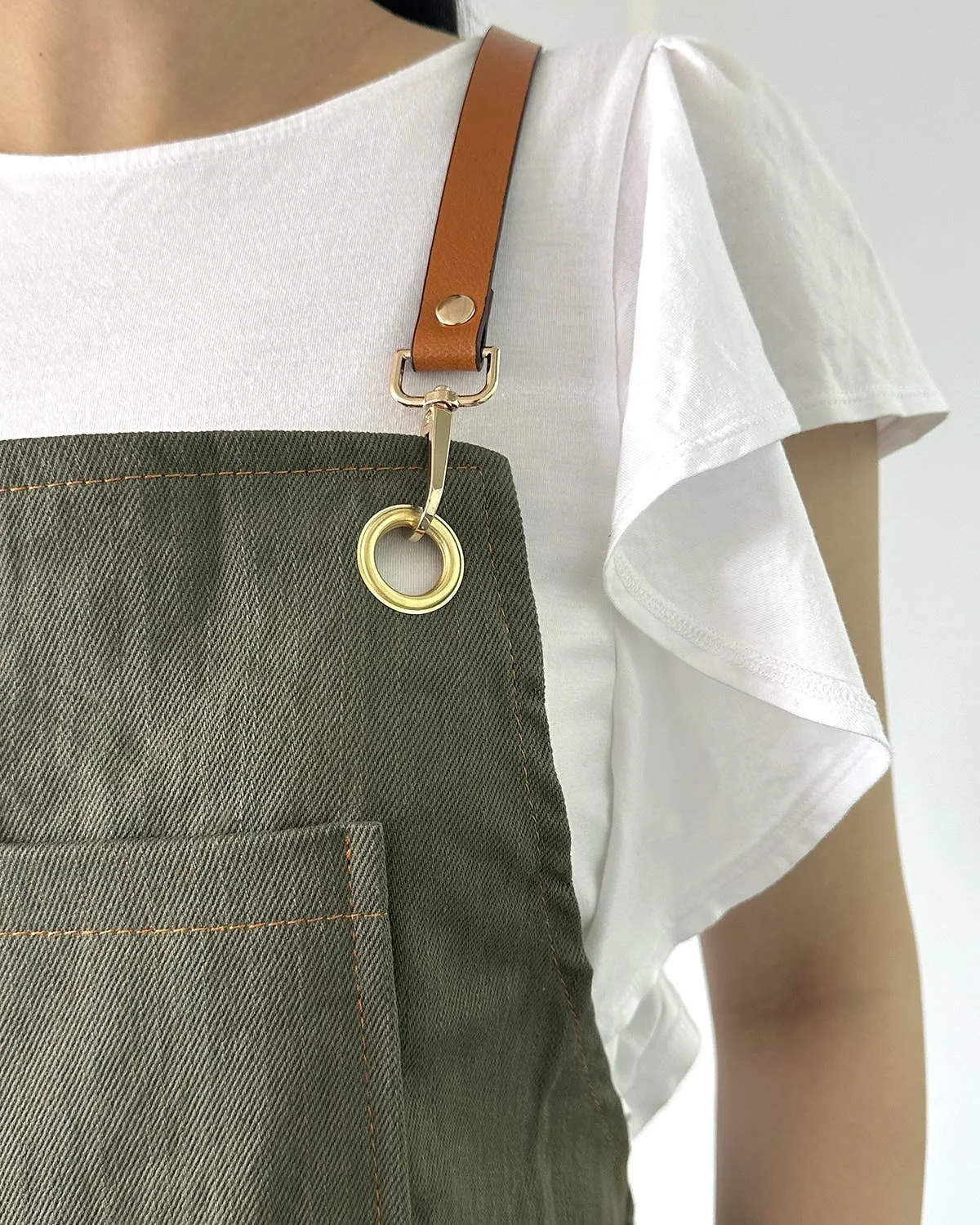 Denim Apron with Double Pockets
