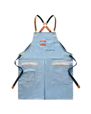 Denim Apron with Double Pockets