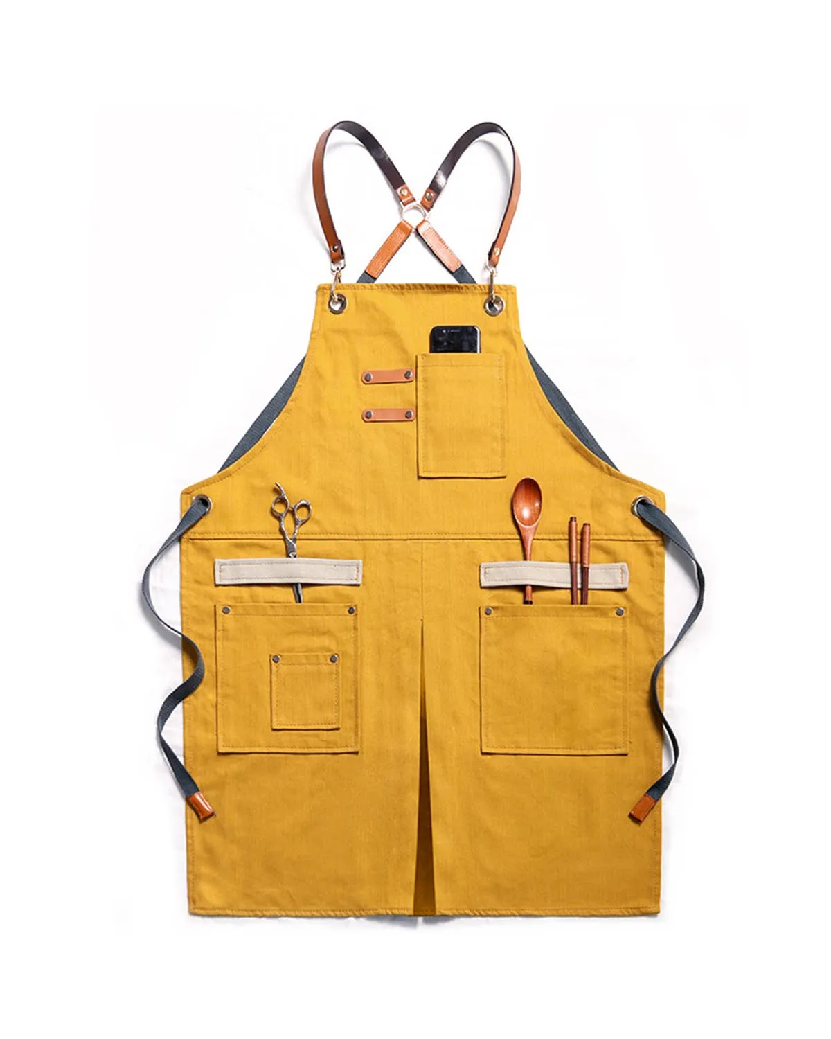 Denim Apron with Double Pockets