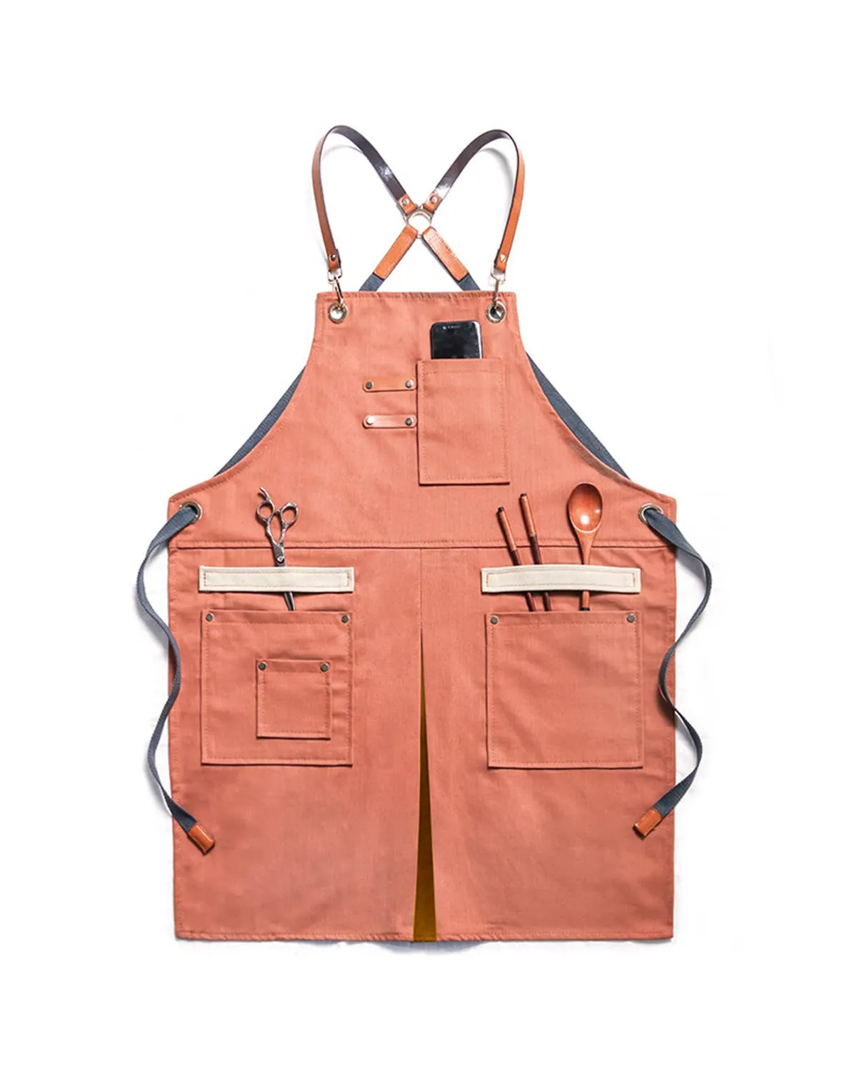 Denim Apron with Double Pockets