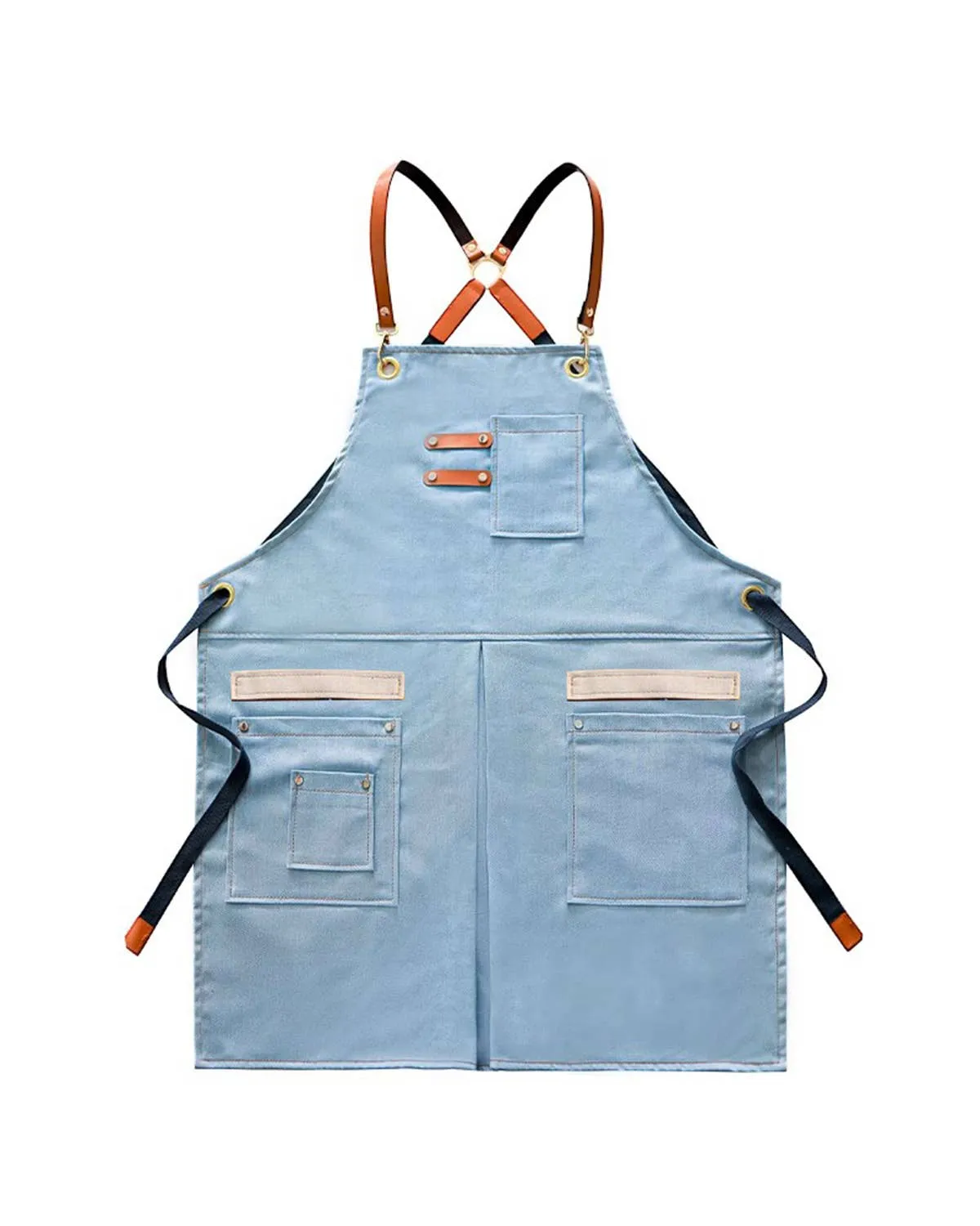 Denim Apron with Double Pockets