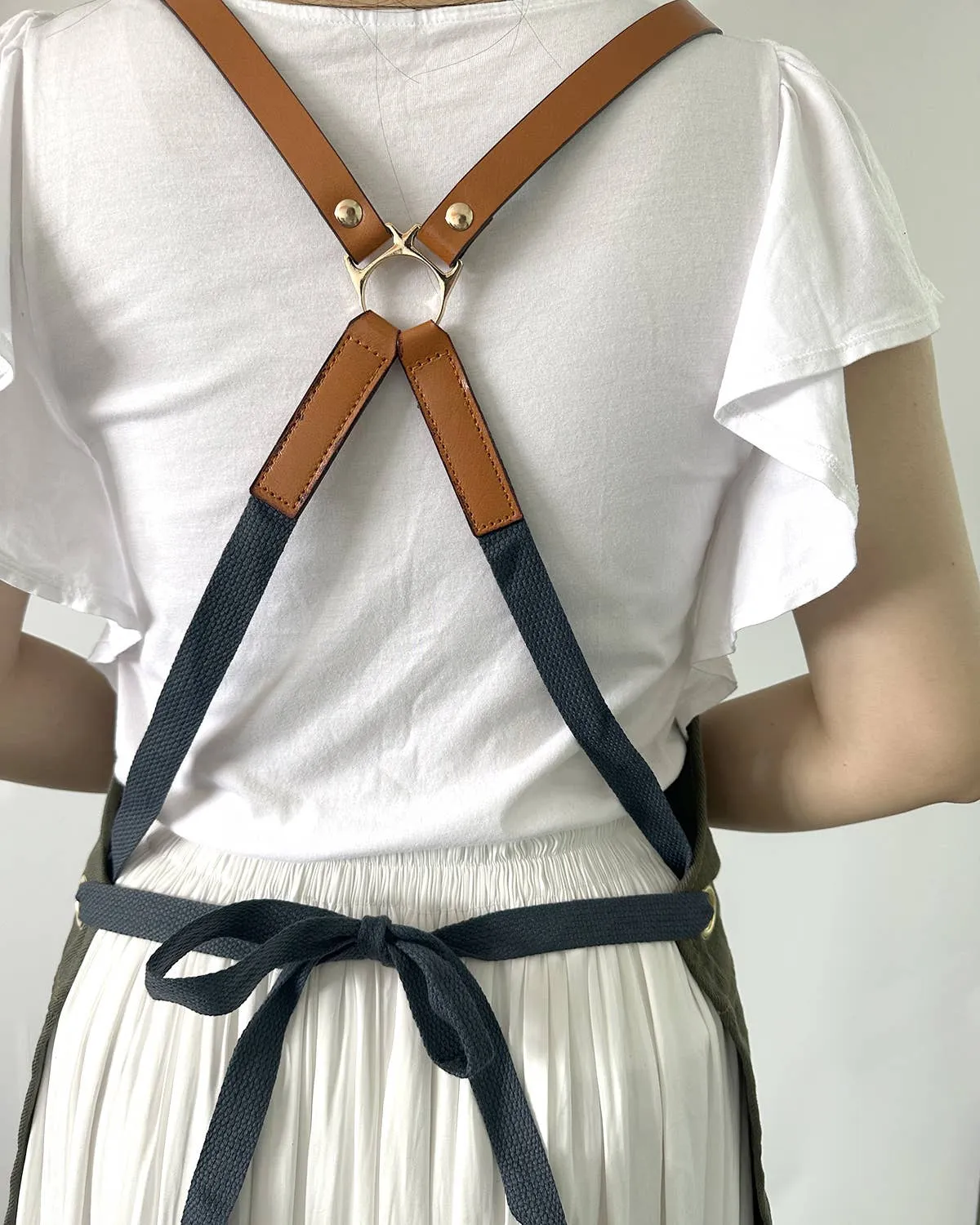 Denim Apron with Double Pockets