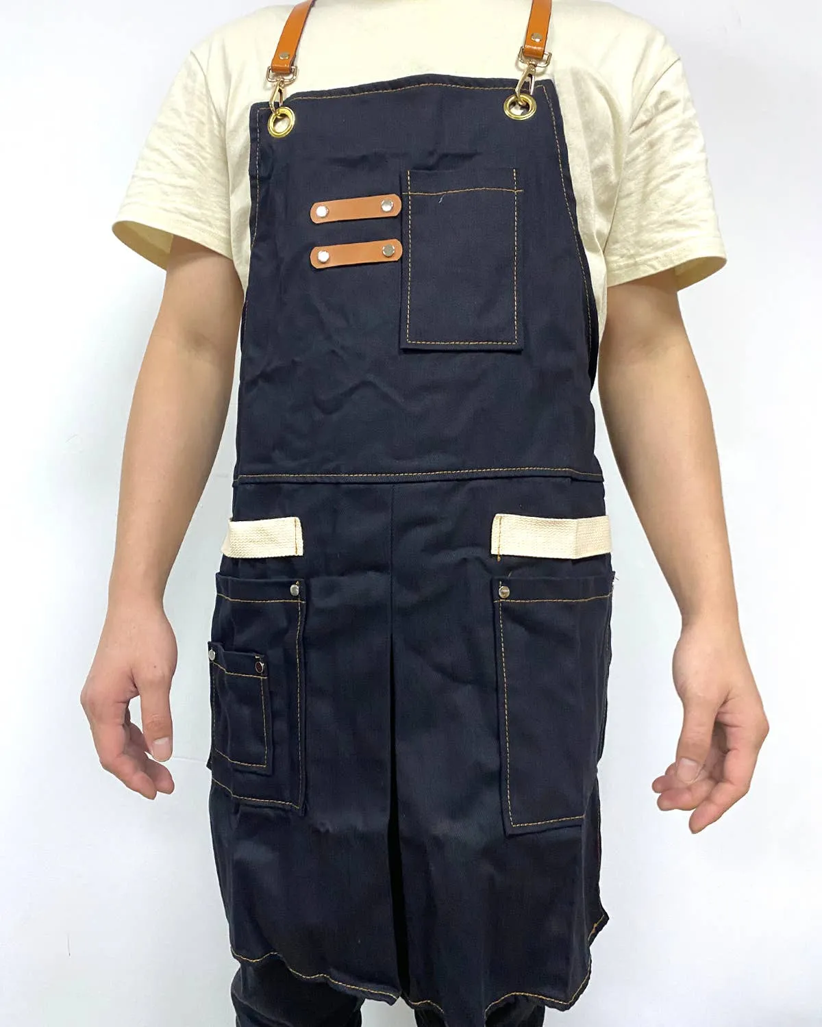 Denim Apron with Double Pockets
