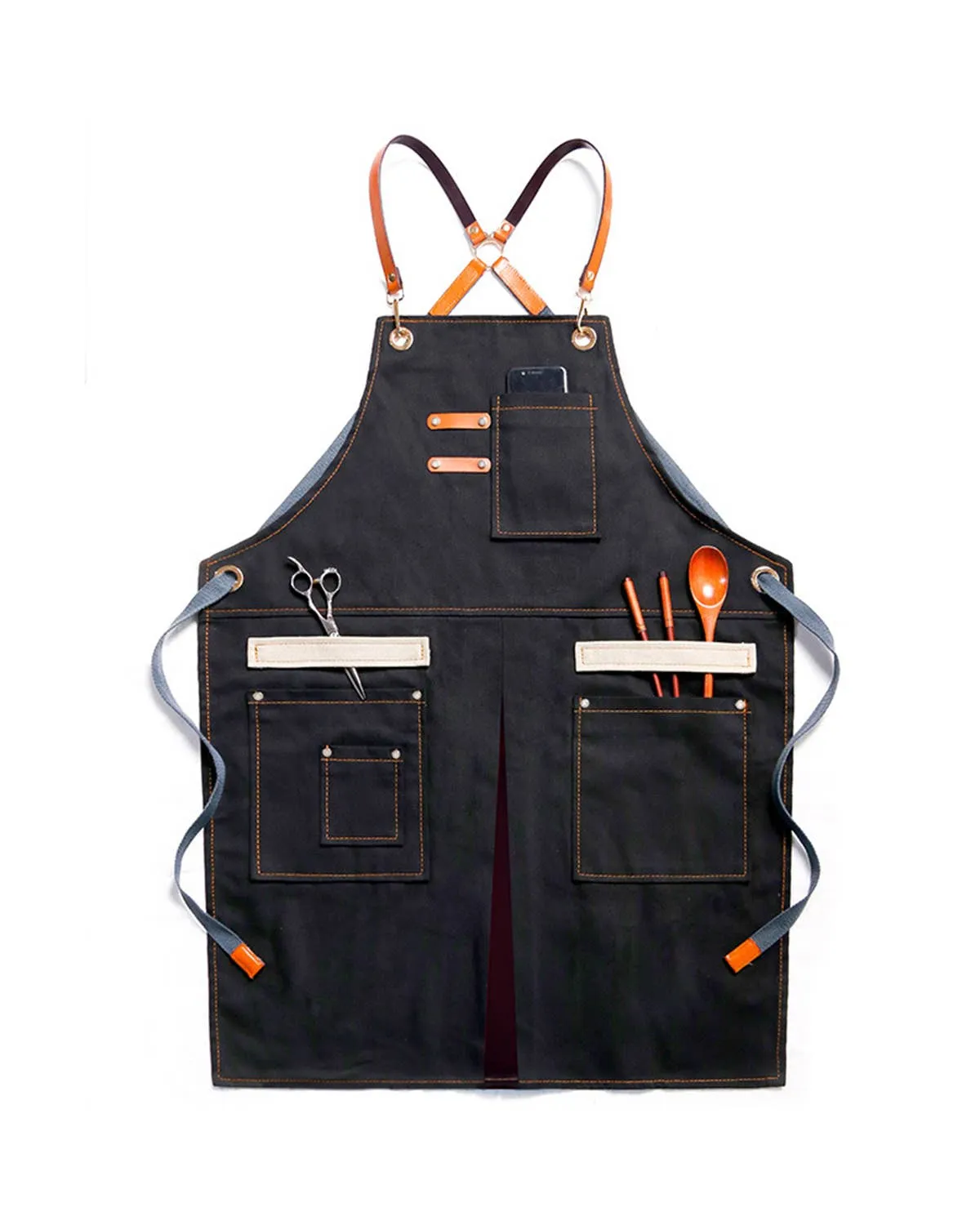 Denim Apron with Double Pockets