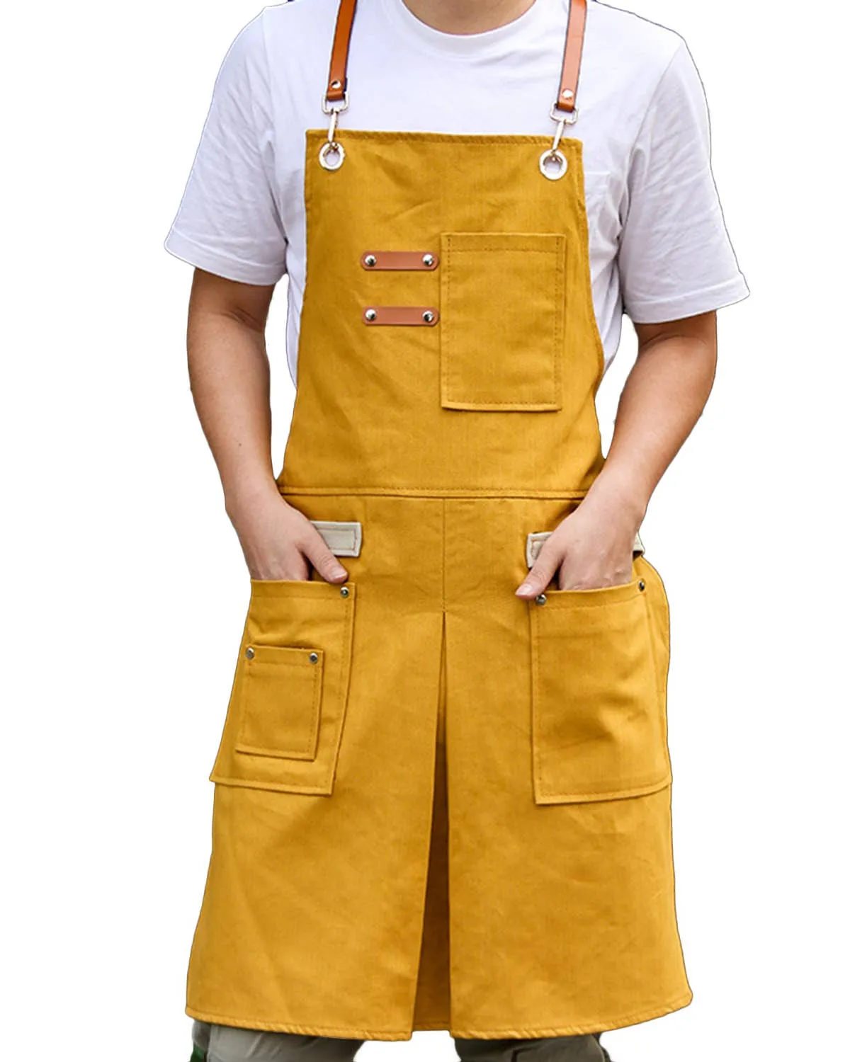 Denim Apron with Double Pockets