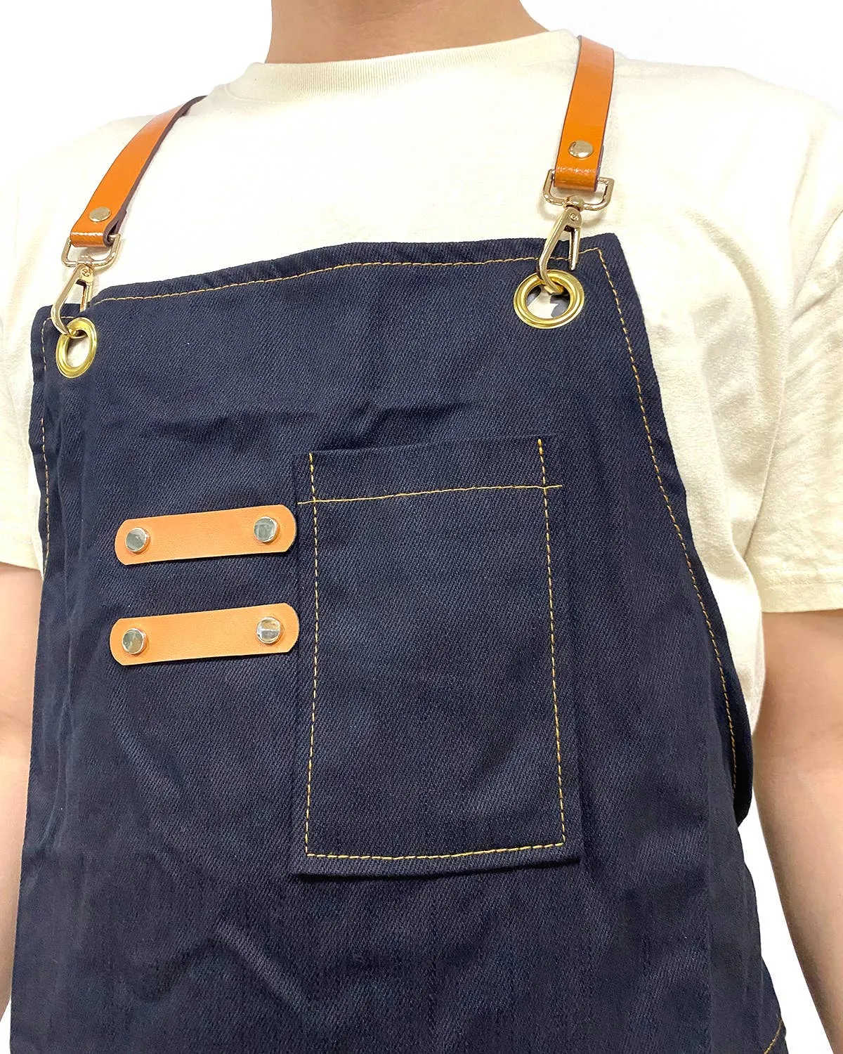 Denim Apron with Double Pockets