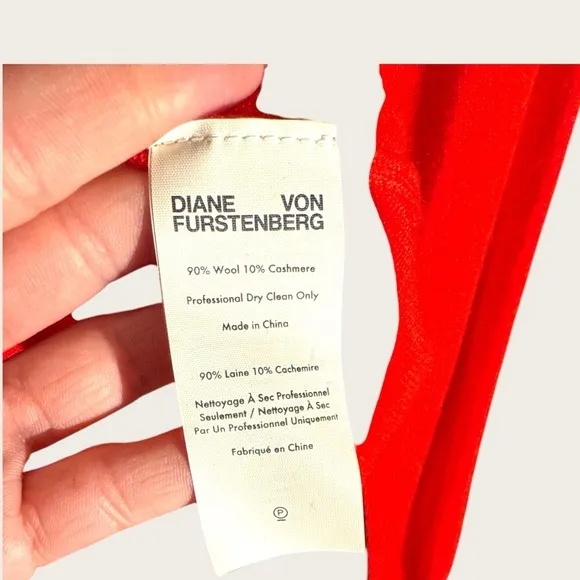 Diane Von Furstenberg Red V-Neck Sweater