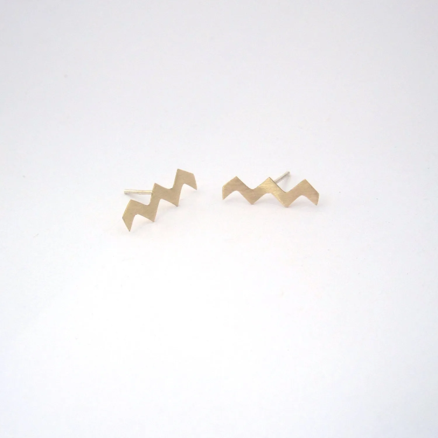 Distinctive and Stylish, Hand-Made, Zig Zag Chevron Ear Studs - 0143