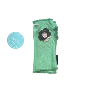 Fingerless Mittens Short, Green Merino Wool | 091