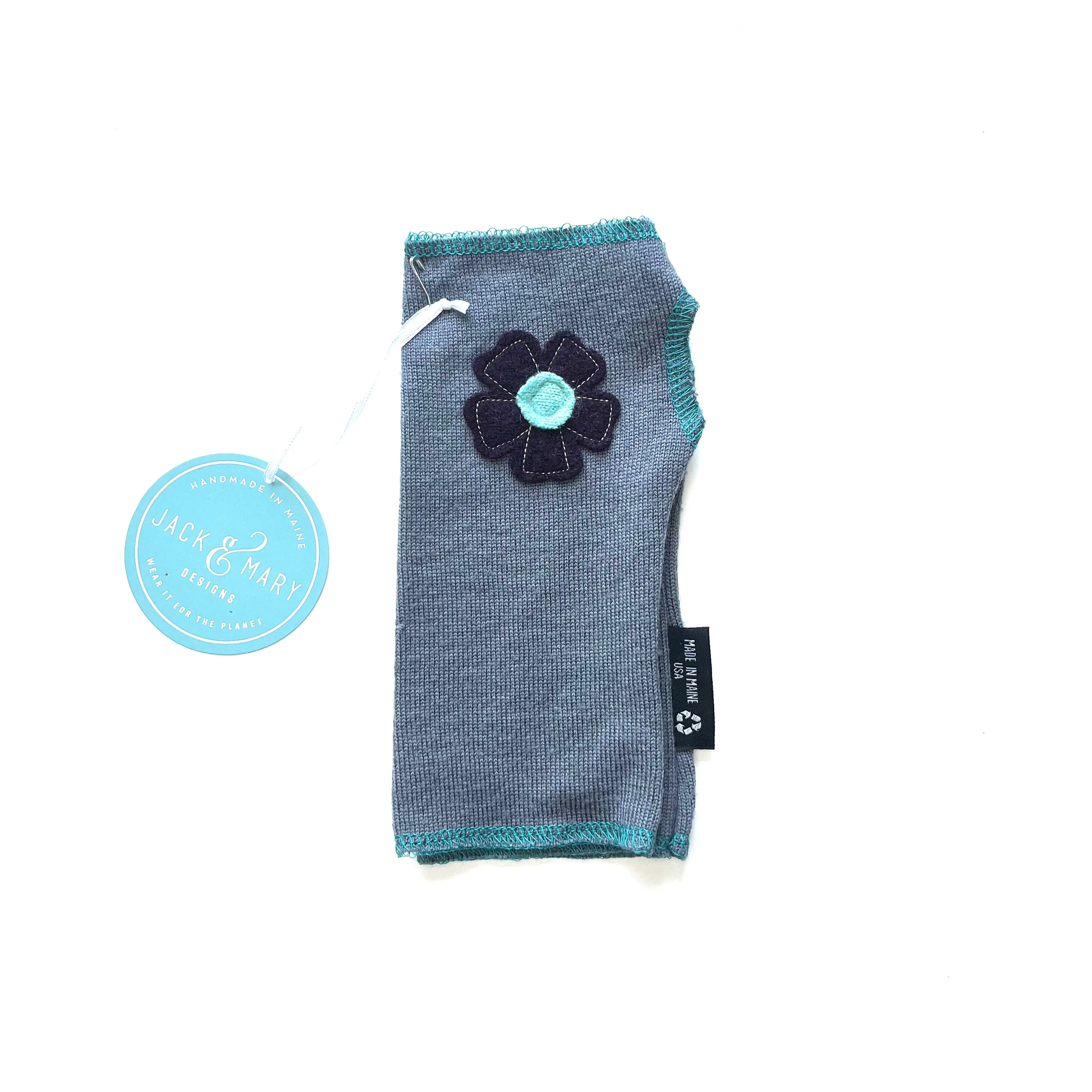 Fingerless Mittens Short, Grey Merino Wool | 184