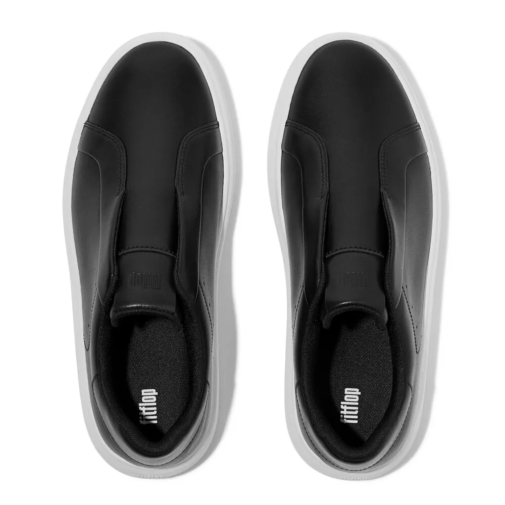 FitFlop RTG Leather Laceless Sneakers - Black