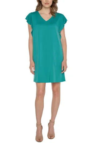 Flutter Sleeve Dress - Mermaid Teal - SALE