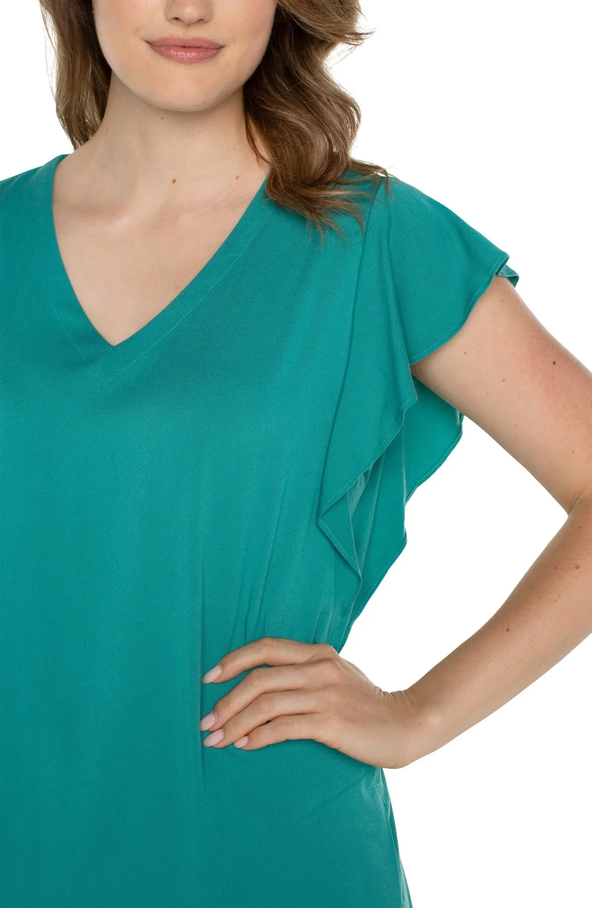Flutter Sleeve Dress - Mermaid Teal - SALE