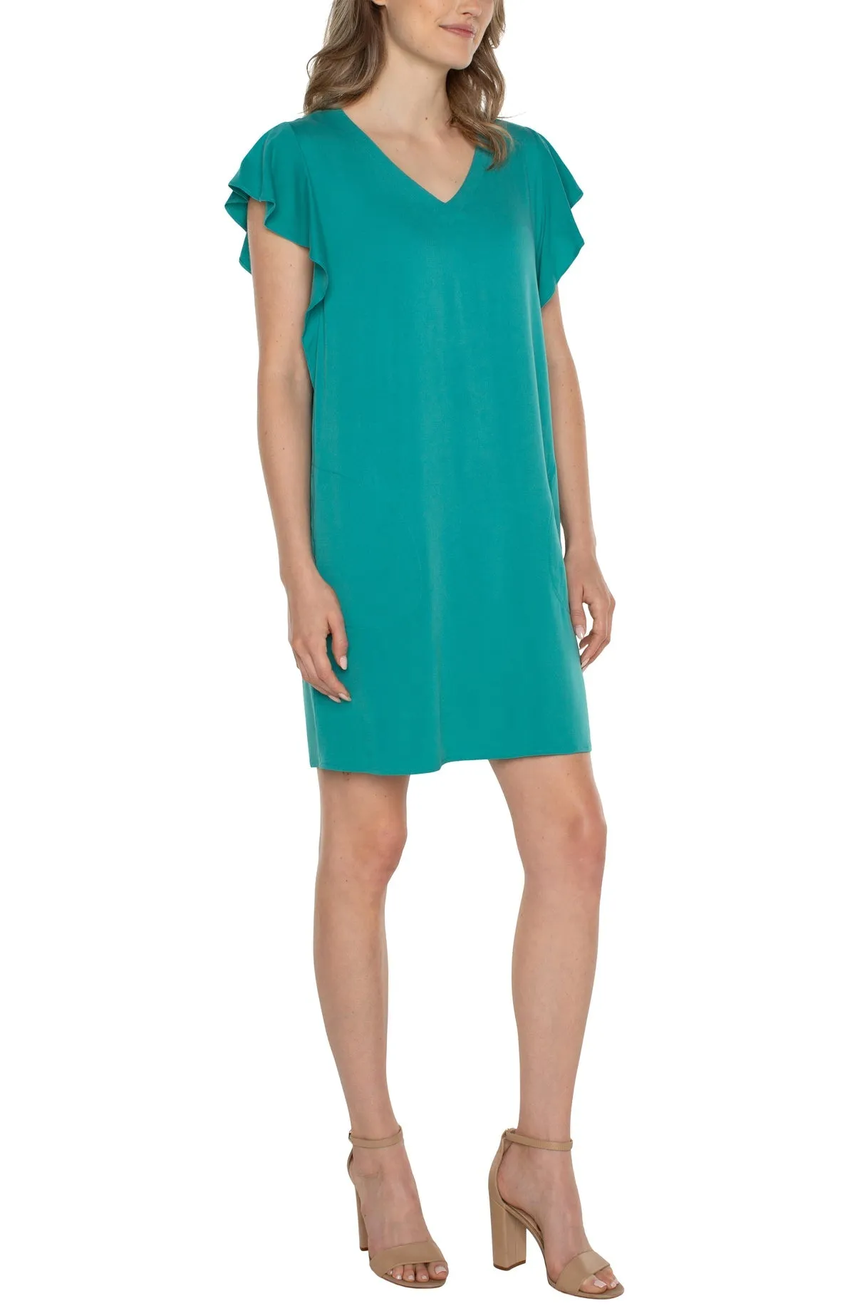 Flutter Sleeve Dress - Mermaid Teal - SALE