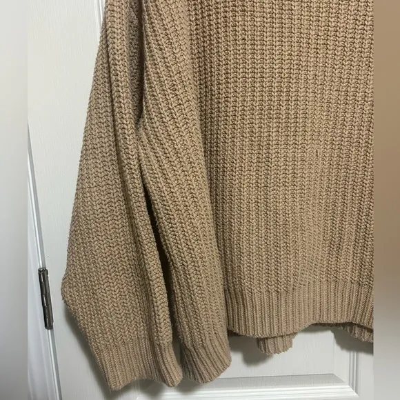 Free People Knit Cozy Tan Sweater Brown Chunky FPM